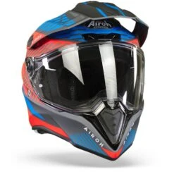 Airoh Commander Boost Rood Mat Blauw Adventure Helm -Optimaal Motoruitrusting Winkel Airoh Commander Boost Red Blue Matt v2.35