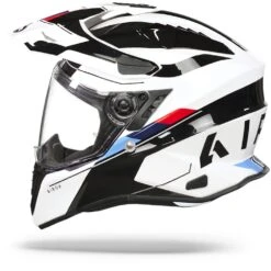 Airoh Commander Skill Wit Glanzend Adventure Helm -Optimaal Motoruitrusting Winkel Airoh commander skill white gloss.11