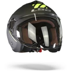 LS2 OF573 Twister II Luna Mat Zwart Titanium Jethelm