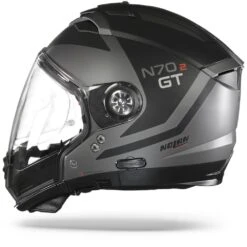 Nolan N70-2 GT Glaring N-Com 046 Mat Lava Grijs Zwart Multihelm -Optimaal Motoruitrusting Winkel Nolan N70 2 GT Glaring N Com 046.11