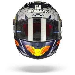 Shark Race-R Pro GP Oliveira Signature Mat Blauw Zilver Wit BSW Integraalhelm -Optimaal Motoruitrusting Winkel Shark race r pro gp oliveira signature mat blue silver white bsw.01