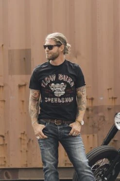 Rokker Slow Burn Black T-Shirt -Optimaal Motoruitrusting Winkel c30102