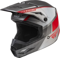 FLY Racing Kinetic Drift Charcoal Lite Grijs Rood Crosshelm