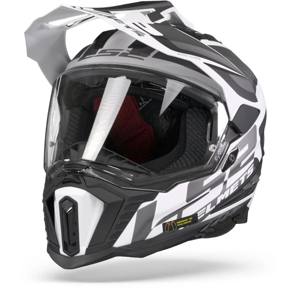 LS2 MX701 Explorer Alter Mat Zwart Wit Adventure Helm 3 LS2 MX701 Explorer Alter Mat Zwart Wit Adventure Helm