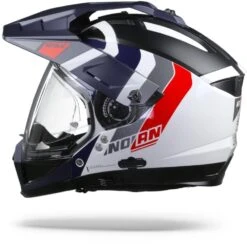 Nolan N70-2 X Decurio 33 Metaal Wit Blauw Zilver Rood Multihelm