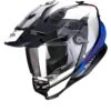 Scorpion Adf-9000 Air Trail Zwart-Blauw-Wit Adventure Helm -Optimaal Motoruitrusting Winkel scorpion adf 9000 air trail black blue white