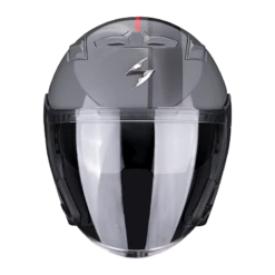 Scorpion EXO-230 Sr Cement Grijs-Rood Jethelm -Optimaal Motoruitrusting Winkel scorpion exo 230 sr cement grey red 2