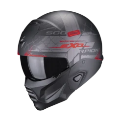Scorpion Exo-Combat II Xenon Mat Zwart-Rood Jethelm -Optimaal Motoruitrusting Winkel scorpion exo combat ii xenon matt black red 1