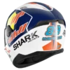 Shark D-Skwal 2 Replica Jorge Martin Wit Blauw Rood WBR Integraalhelm -Optimaal Motoruitrusting Winkel shark d skwal 2 replica jorge martin white blue red wbr 2