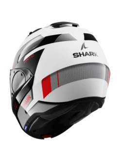 Shark Evo ES Kryd Wit Zwart Rood WKR Systeemhelm 6 Shark Evo ES Kryd Wit Zwart Rood WKR Systeemhelm -Optimaal Motoruitrusting Winkel shark evo es kryd white black red wkr 2