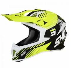 SHOT Lite Fury Zwart Neon Geel Wit Glanzend Crosshelm