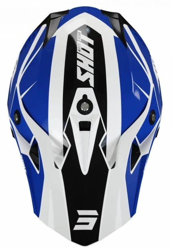 SHOT Pulse Revenge Wit Blauw Zwart Glanzend Crosshelm 3 SHOT Pulse Revenge Wit Blauw Zwart Glanzend Crosshelm