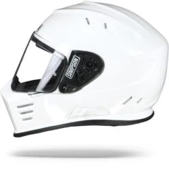 Simpson Venom Solid Wit Integraalhelm -Optimaal Motoruitrusting Winkel simpson venom solidglosswhite.10 1
