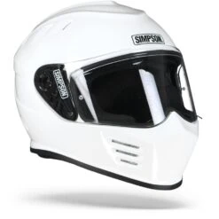 Simpson Venom Solid Wit Integraalhelm -Optimaal Motoruitrusting Winkel simpson venom solidglosswhite.33 1