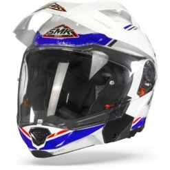 SMK Hybrid Evo Tide Wit Blauw Multihelm -Optimaal Motoruitrusting Winkel smk hybrid evo tide white blue frontpage