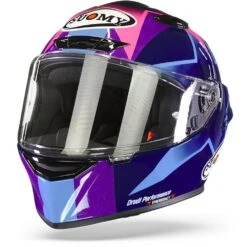 Suomy Track 1 Bastianini Replica Blauw Paars Integraalhelm -Optimaal Motoruitrusting Winkel suomy track 1 bastianini replica blue purple frontpage