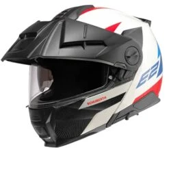 Schuberth E2 Defender Wit Blauw Systeemhelm -Optimaal Motoruitrusting Winkel thumbnail 27 1